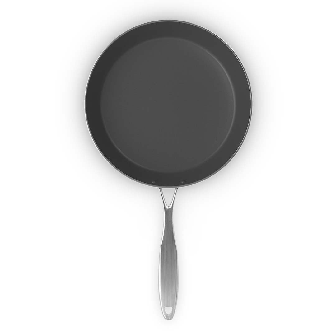 NNEAGS Stainless Steel Fry Pan 24cm 32cm Frying Pan Induction Non Stick Interior-1