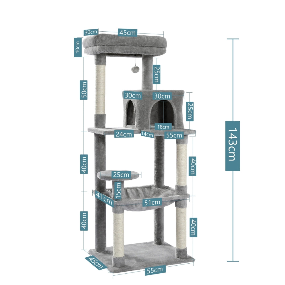 Cat Tree House Condo Cat’s Activity Center with Double Condo