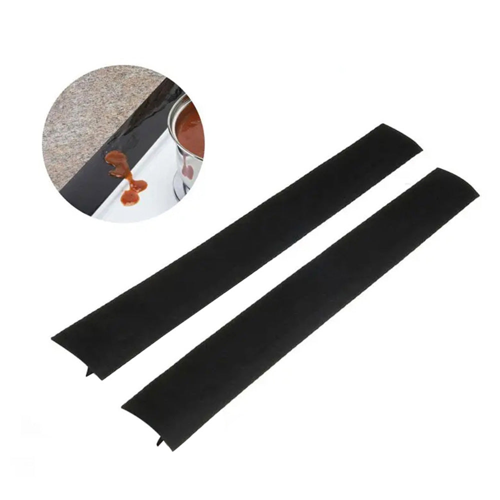2x Kitchen Silicone Stove & Counter Gap Cover Oven Guard Spill Seal Slit Filler Suitable For Standard Counters