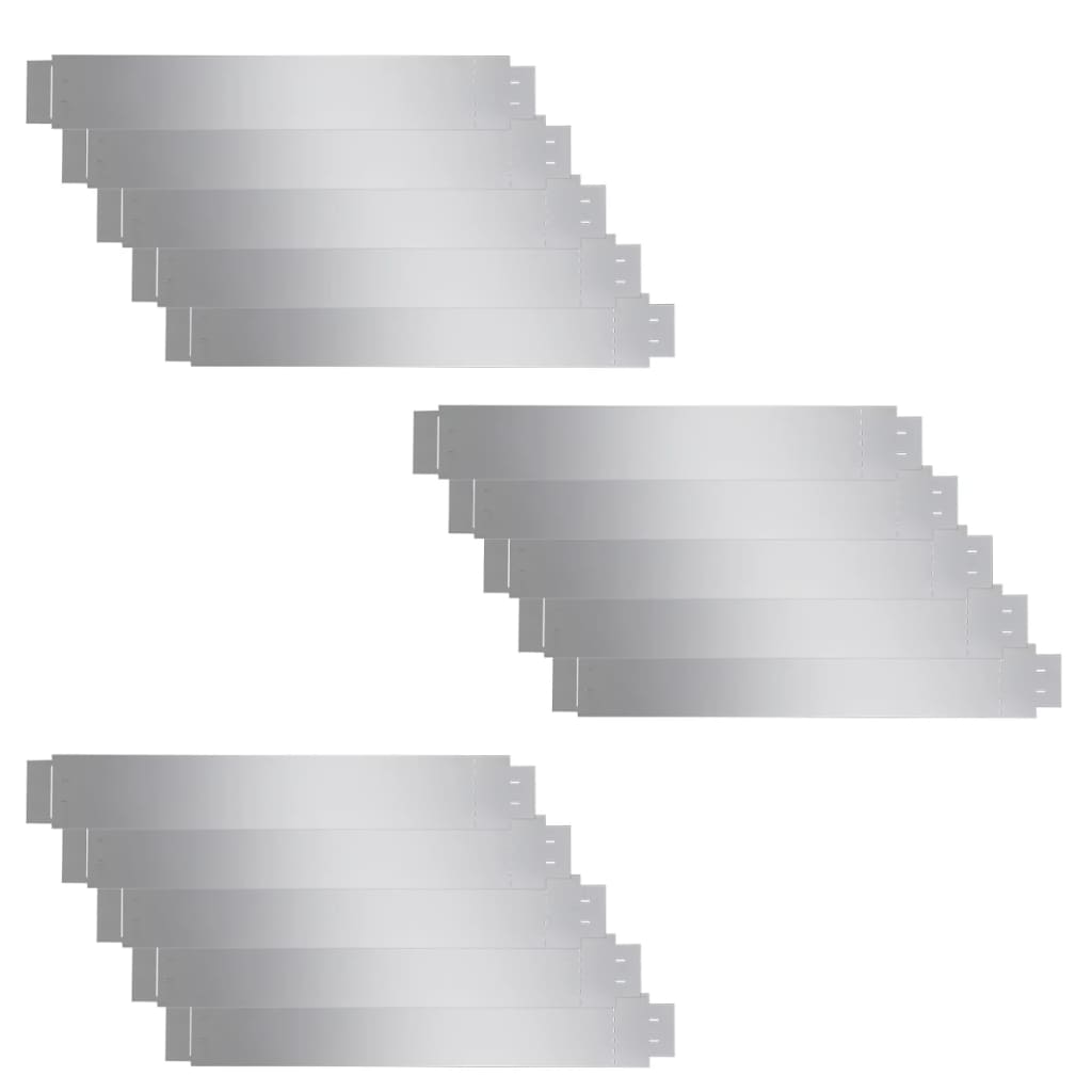 NNEVL Set of 15 Flexible Lawn Fence Galvanised Steel 100 x 14 cm-1