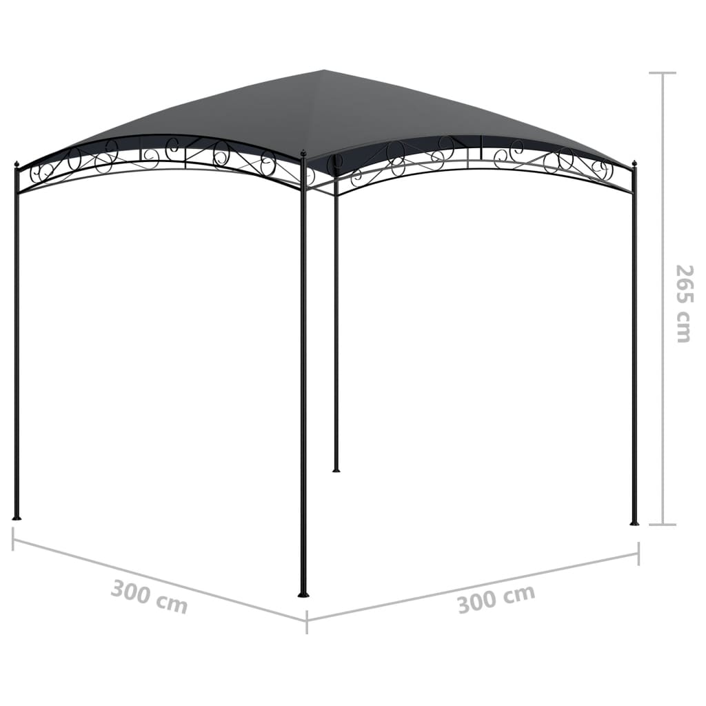 NNEVL Gazebo 3x3x2.65 m Anthracite 180 g/m²-4