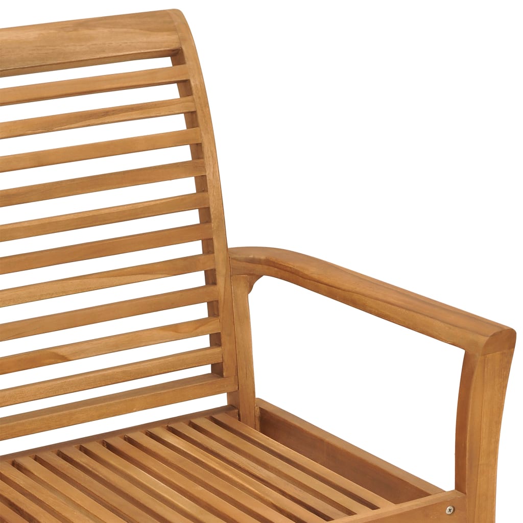 NNEVL Garden Bench with Cream Cushion 112 cm Solid Teak Wood