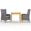 NNEVL 3 Piece Garden Dining Set Grey-0