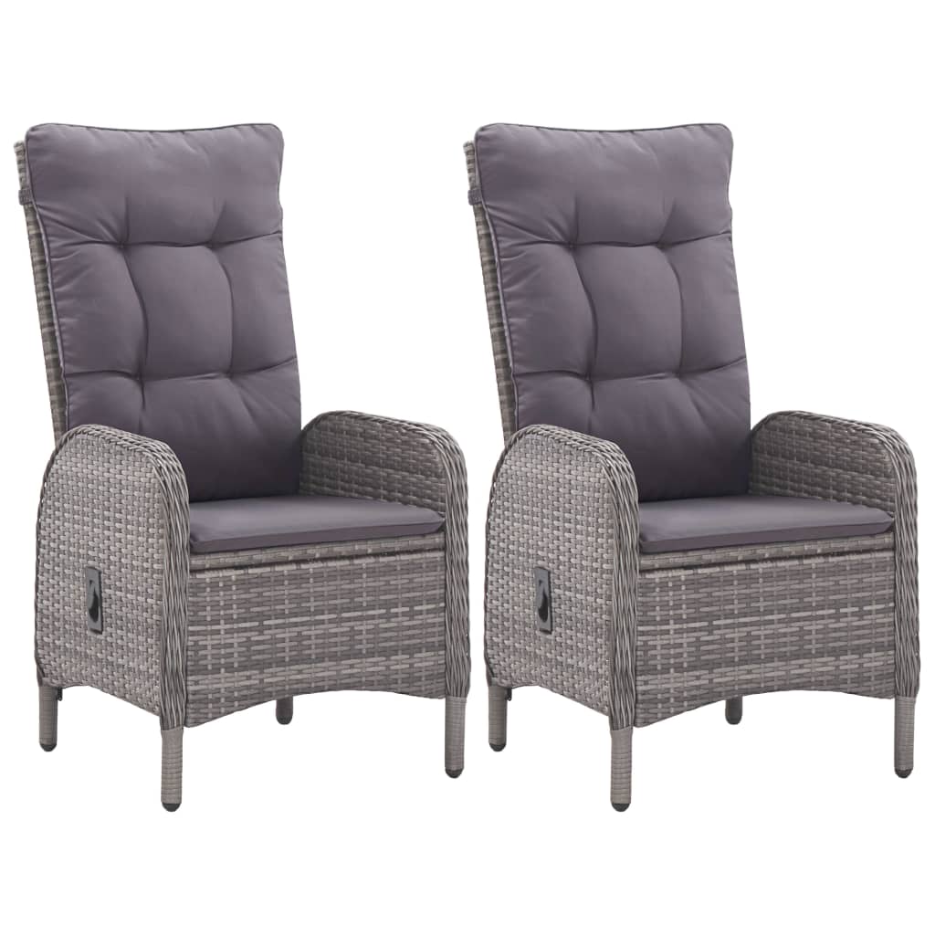 NNEVL 3 Piece Garden Dining Set Grey-3