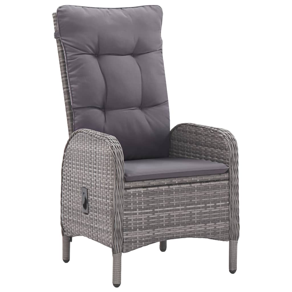NNEVL 3 Piece Garden Dining Set Grey-4