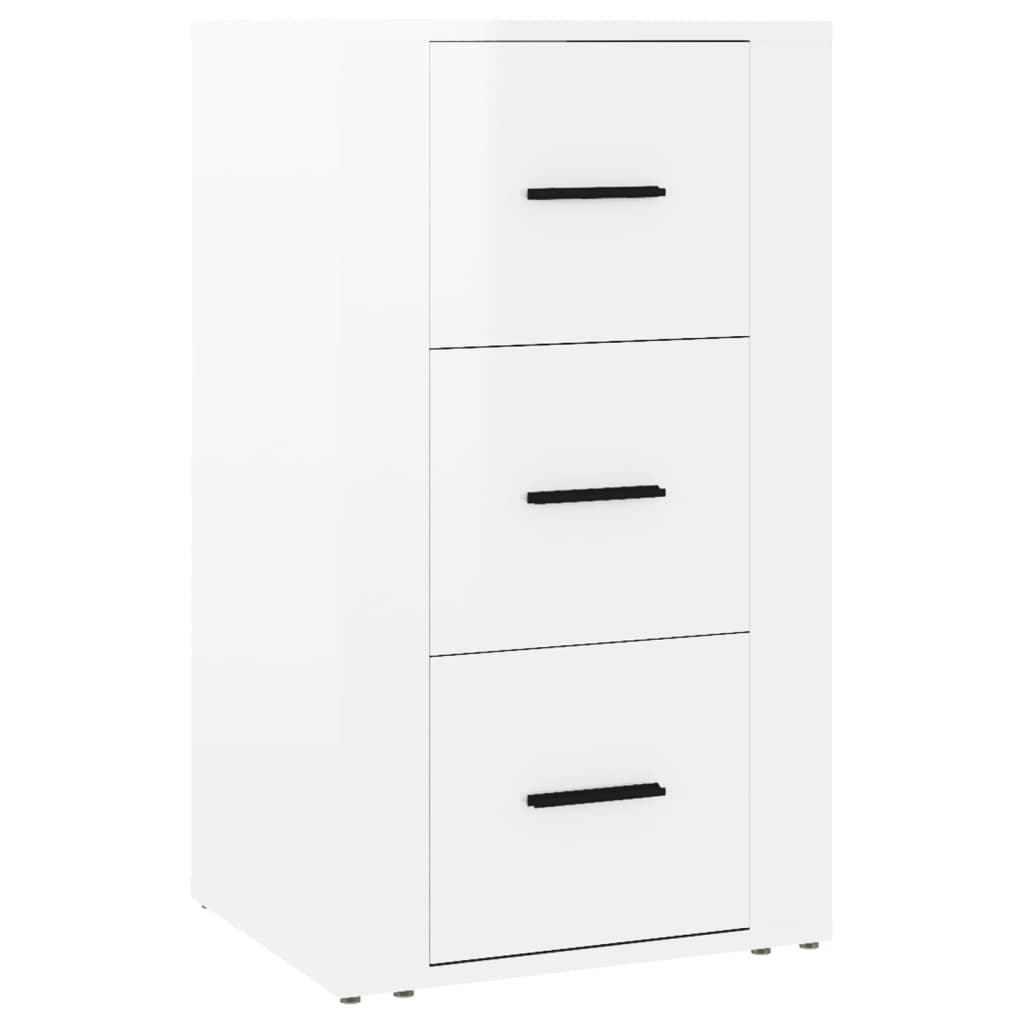 NNEVL Sideboard High Gloss White 40x33x70 cm Engineered Wood-1