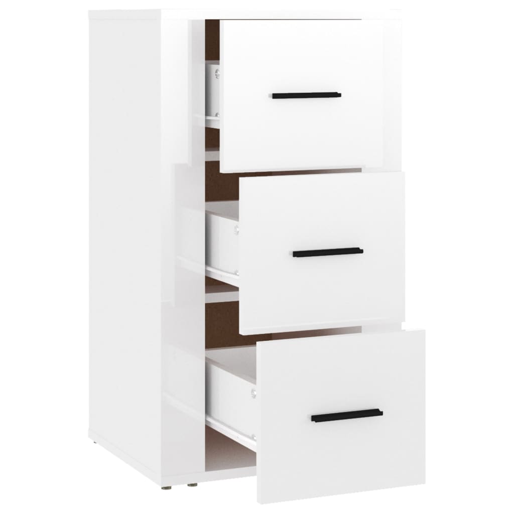 NNEVL Sideboard High Gloss White 40x33x70 cm Engineered Wood-3