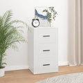 NNEVL Sideboard High Gloss White 40x33x70 cm Engineered Wood-0
