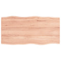 NNEVL Table Top Light Brown 100x50x2 cm Treated Solid Wood Oak Live Edge-0