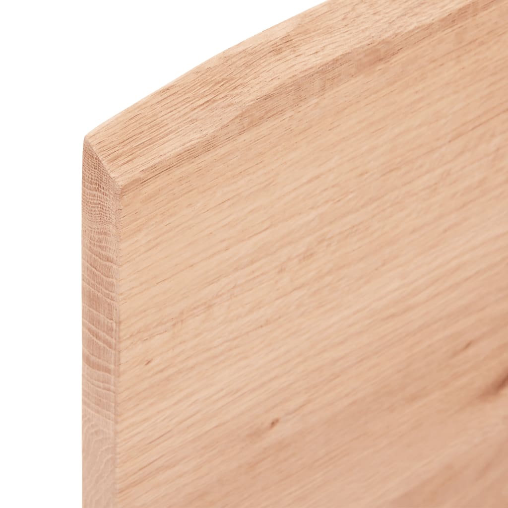NNEVL Table Top Light Brown 100x50x2 cm Treated Solid Wood Oak Live Edge-3