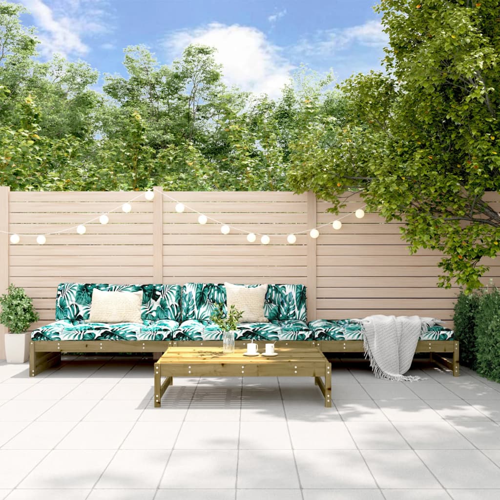 NNEVL 4 Piece Garden Lounge Set with Cushions Impregnated Wood Pine-0