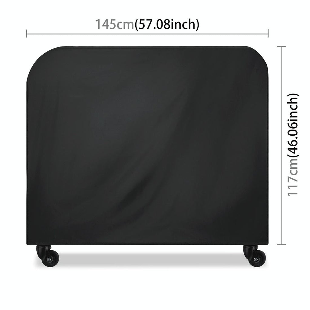 NNEIDS Waterproof 210D Oxford Cloth Bbq Grill Cover - Anti-Uv Dust-Proof Folding - Fits Gas Charcoal Electric - 145X61X117Cm - Black-4