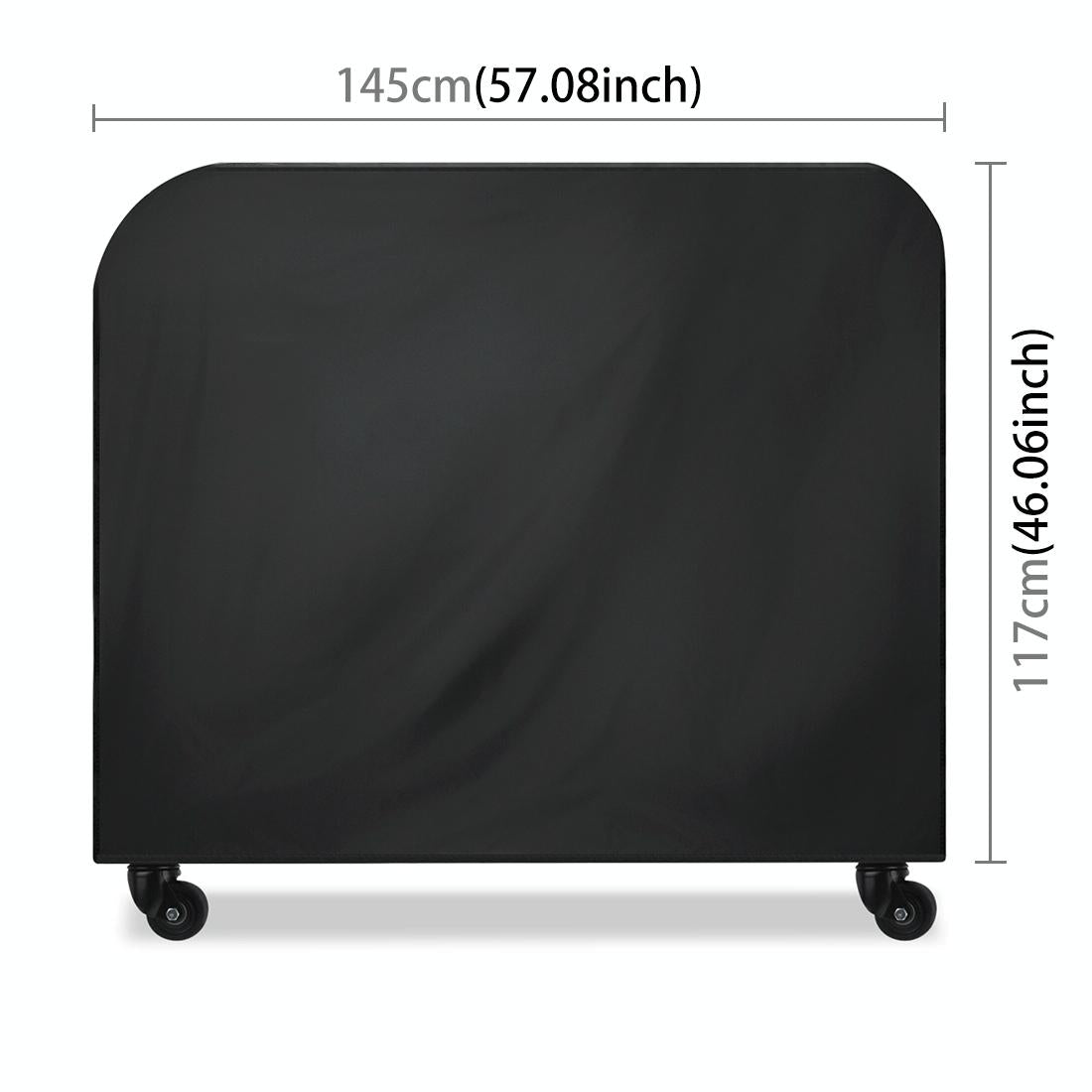 NNEIDS Waterproof 210D Oxford Cloth Bbq Grill Cover - Anti-Uv Dust-Proof Folding - Fits Gas Charcoal Electric - 145X61X117Cm - Black-4