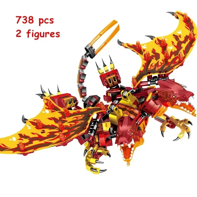 NNEOBA Double Headed Dragon Building Blocks Set (718 Pieces)-1