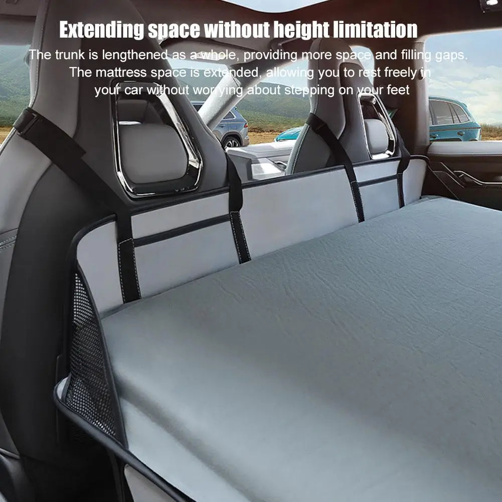 NNEOBA Foldable Car Camping Head Block with Storage Flannel Sleeping Pad Grey-4