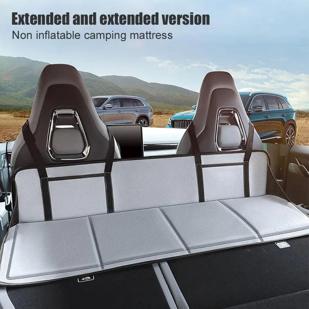 NNEOBA Foldable Car Camping Head Block with Storage Flannel Sleeping Pad Grey-2