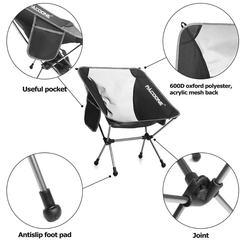 NNEOBA Travel Ultralight Folding Aluminum Chair-3
