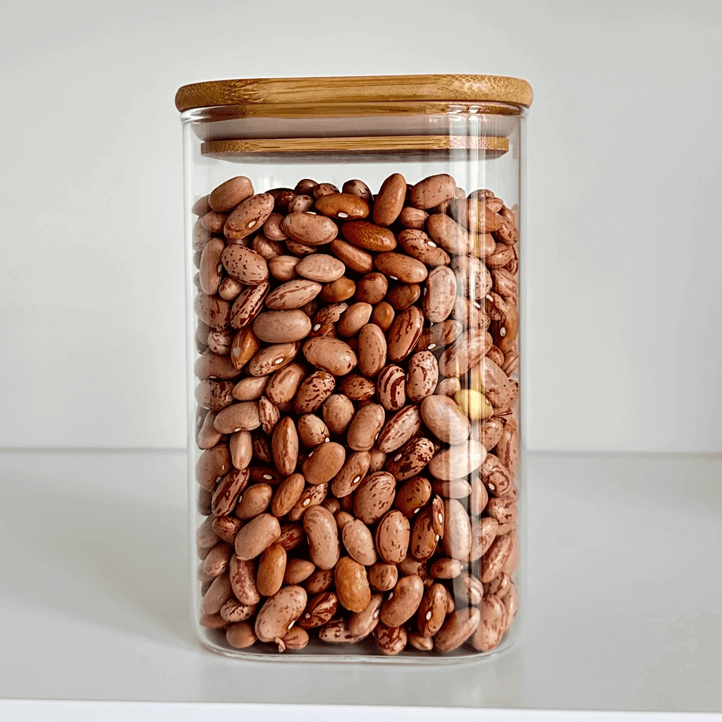 Square Bamboo Glass Pantry Jar Set – 5 Stackable Sizes