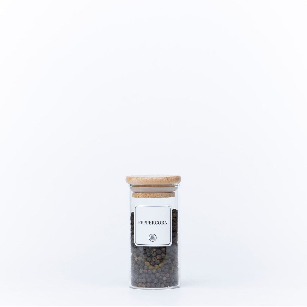 Round Glass Spice Jars with Bamboo Lid – 3 Sizes