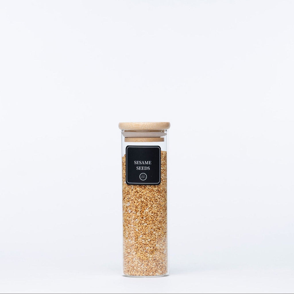 Round Glass Spice Jars with Bamboo Lid – 3 Sizes