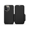 NNEDSZ EFM Monaco Leather Wallet Case Armour with D3O 5G Signal Plus for iPhone 13 Pro (6.1" Pro) - Black