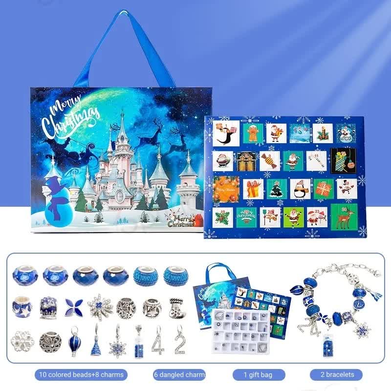 NNEDSZ Winter Wonderland Charm Bracelet Advent Calendar - 24 Days of Jewelry Surprises-0