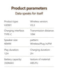NNEDSZ Black VJE901 Wireless Bluetooth Over-Ear Headphones with Active Noise Cancelling