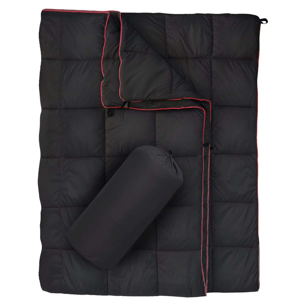 NNEDSZ Black Compact Lightweight Quilted Blanket - Soft, Warm, and Portable for Outdoor Adventures-0
