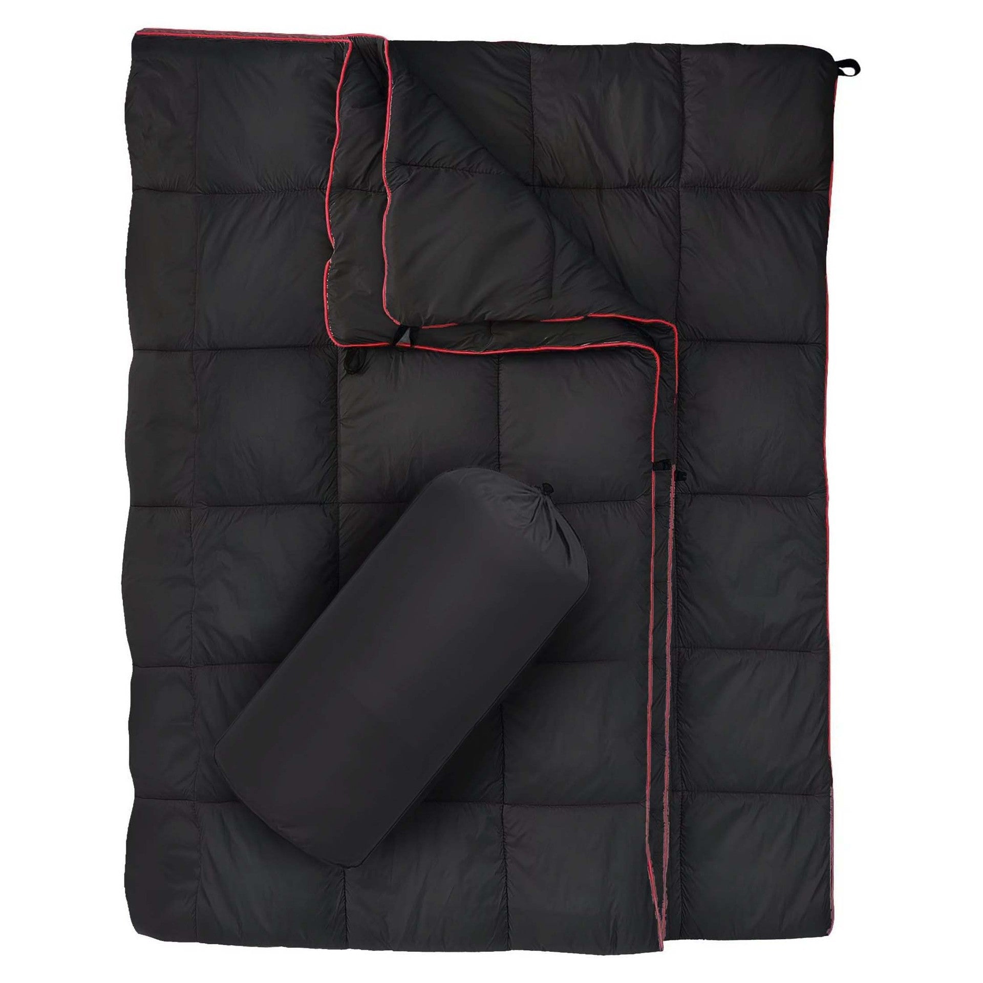 NNEDSZ Black Compact Lightweight Quilted Blanket - Soft, Warm, and Portable for Outdoor Adventures-0