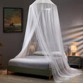 NNEDSZ White Hanging Princess Bed Canopy Mosquito Net - Dome Bedding for Dorm Rooms & Bedrooms (Fits 1.5m-1.8m Beds)-0