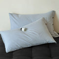 NNEDSZ Blue Pinstripe Long Staple Cotton Sateen Pillowcase Set - Jacquard Striped, Pure Cotton, 48x74cm (Pair)-0