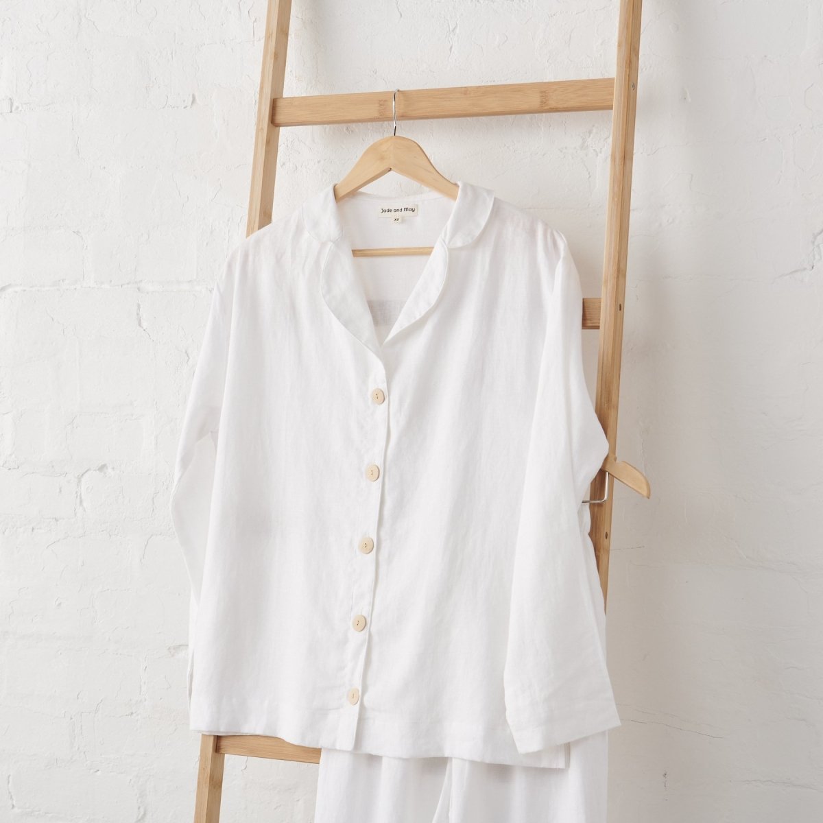 White Linen Pyjamas - Classic PJ Set