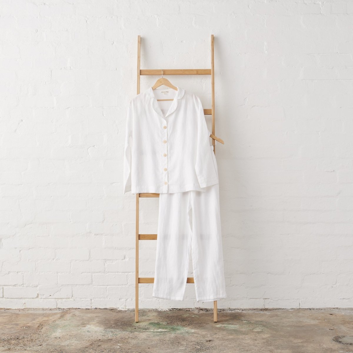 White Linen Pyjamas - Classic PJ Set