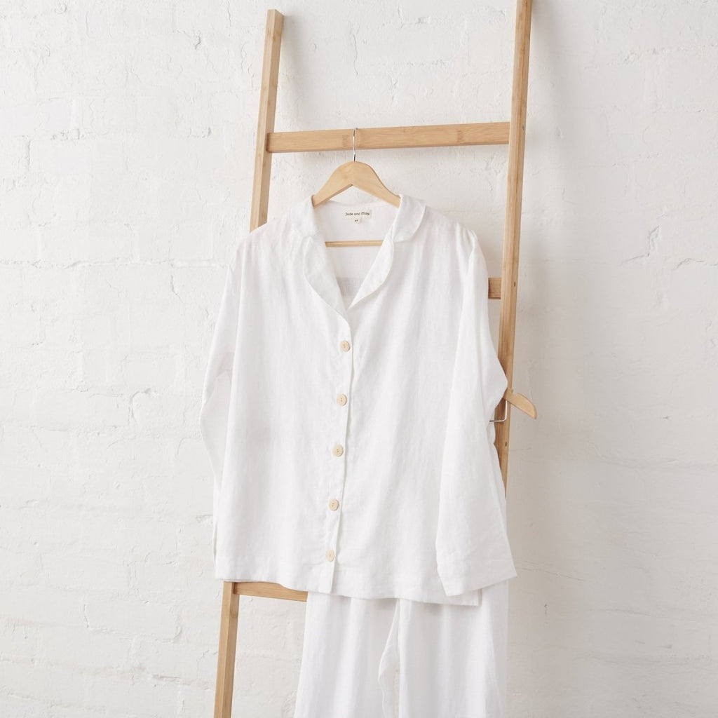White Linen Pyjamas - Classic PJ Set
