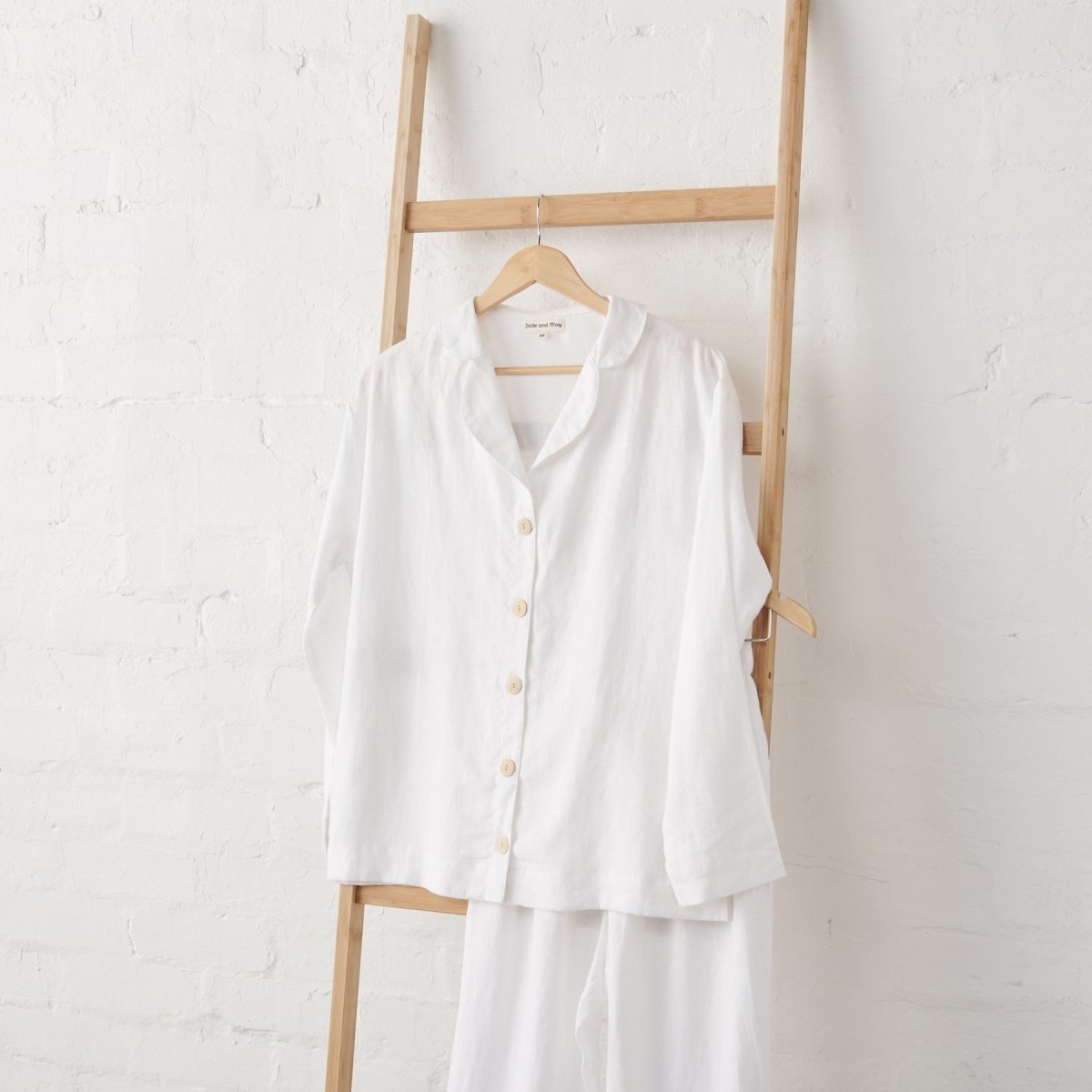 White Linen Pyjamas - Classic PJ Set