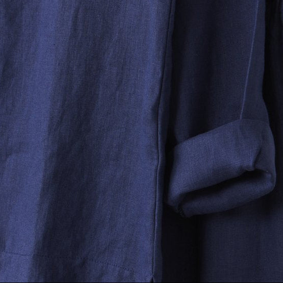 Linen Pyjama Set in Navy