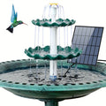 NNETM Solar-Powered 3 Tier Bird Bath Fountain Set-0