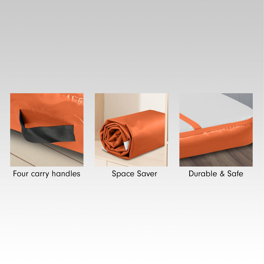 NNEDPE 5m x 1m Air Track Inflatable Gymnastics Mat - Orange Grey-3