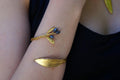 Olive Branch Cuff Bracelet: Gold Plated Brass - Adjustable Bangle