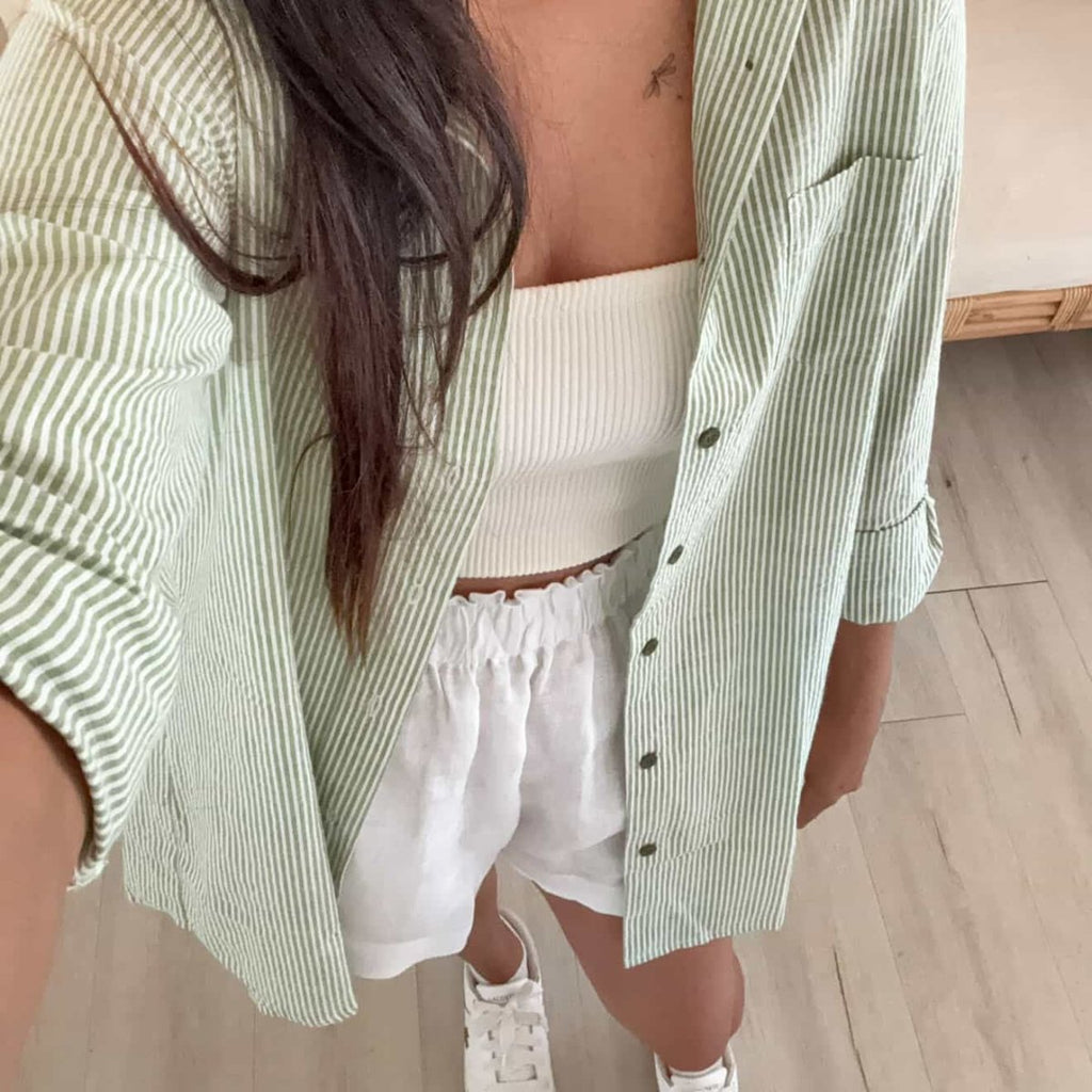 Linen Short in White