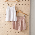 Linen Shorts in Pink & Cream Gingham