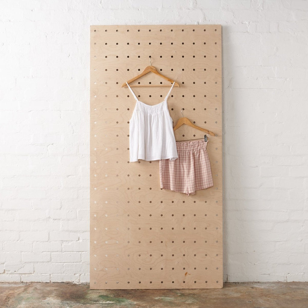 Linen Shorts in Pink & Cream Gingham