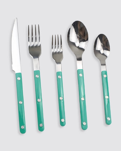 10 Pcs Modern French Rivet Cutlery Set - Bistrot Style Flatware