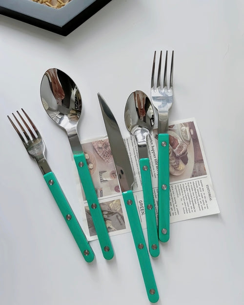 10 Pcs Modern French Rivet Cutlery Set - Bistrot Style Flatware
