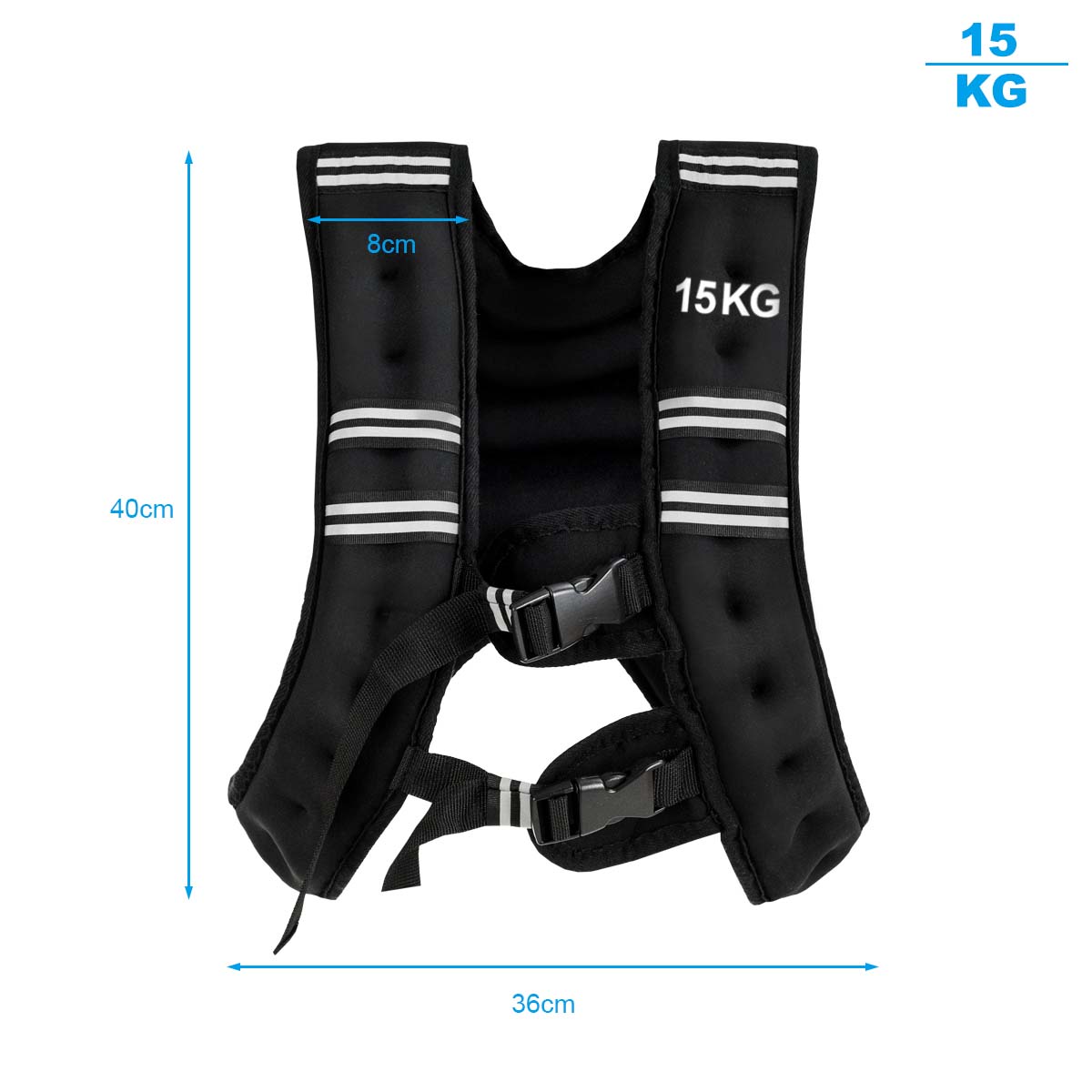 NNECW 15 kg Training Vest with Adjustable Buckles and Net bag for Strengthening Muscles/Running/Walking-3