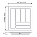 White Cutlery Tray 430x480mm